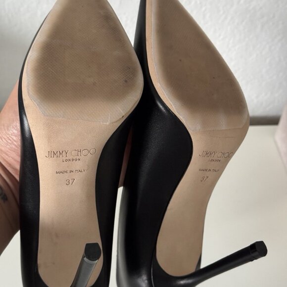 Jimmy Choo Kid Leather Romy 100 Pump Heel Black - Picture 5 of 7